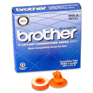Picture of Brother 3015 Black Lift-Off Correct Tape (6 pack)