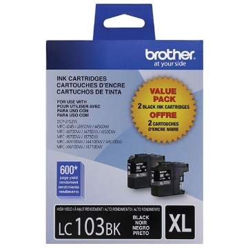 Picture of Brother LC-1032PKS High Yield Black Ink Cartridges (2 pack) (2 x 600)
